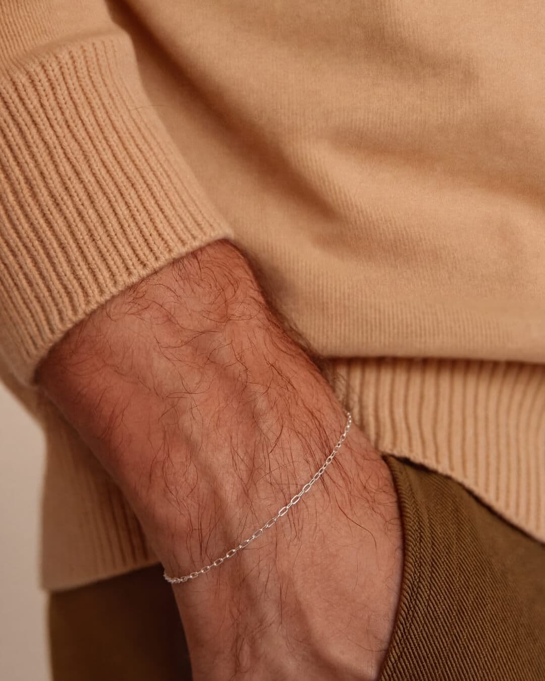 Paperclip Bracelet in white gold