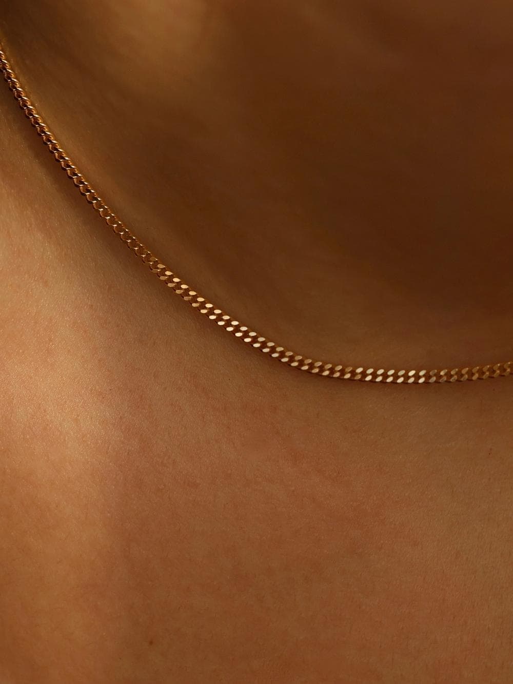 Herringbone Chain worn on neck