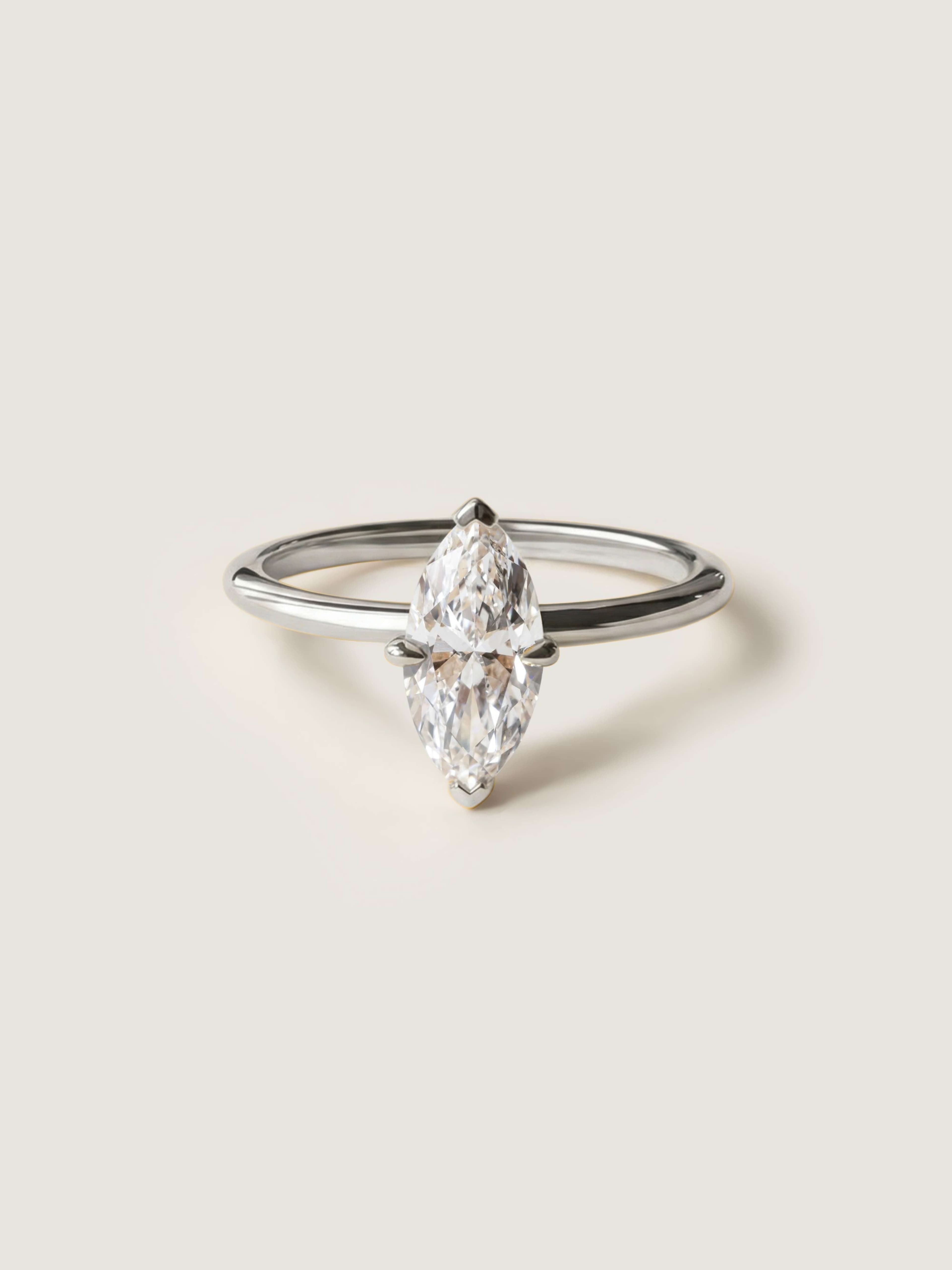 Classic Marquise Cut Ring in white gold