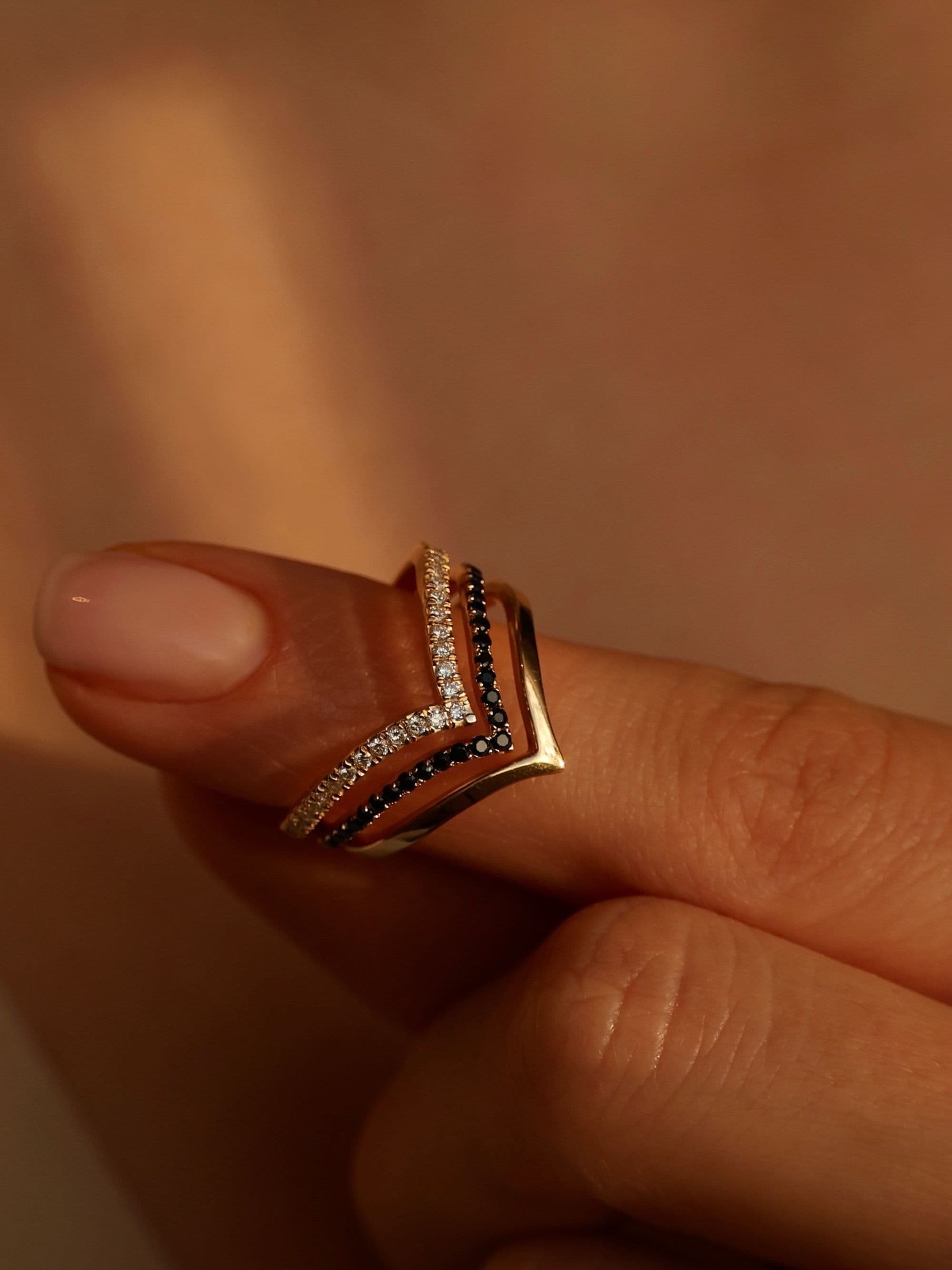 Women's Symbol Pavé Ring worn