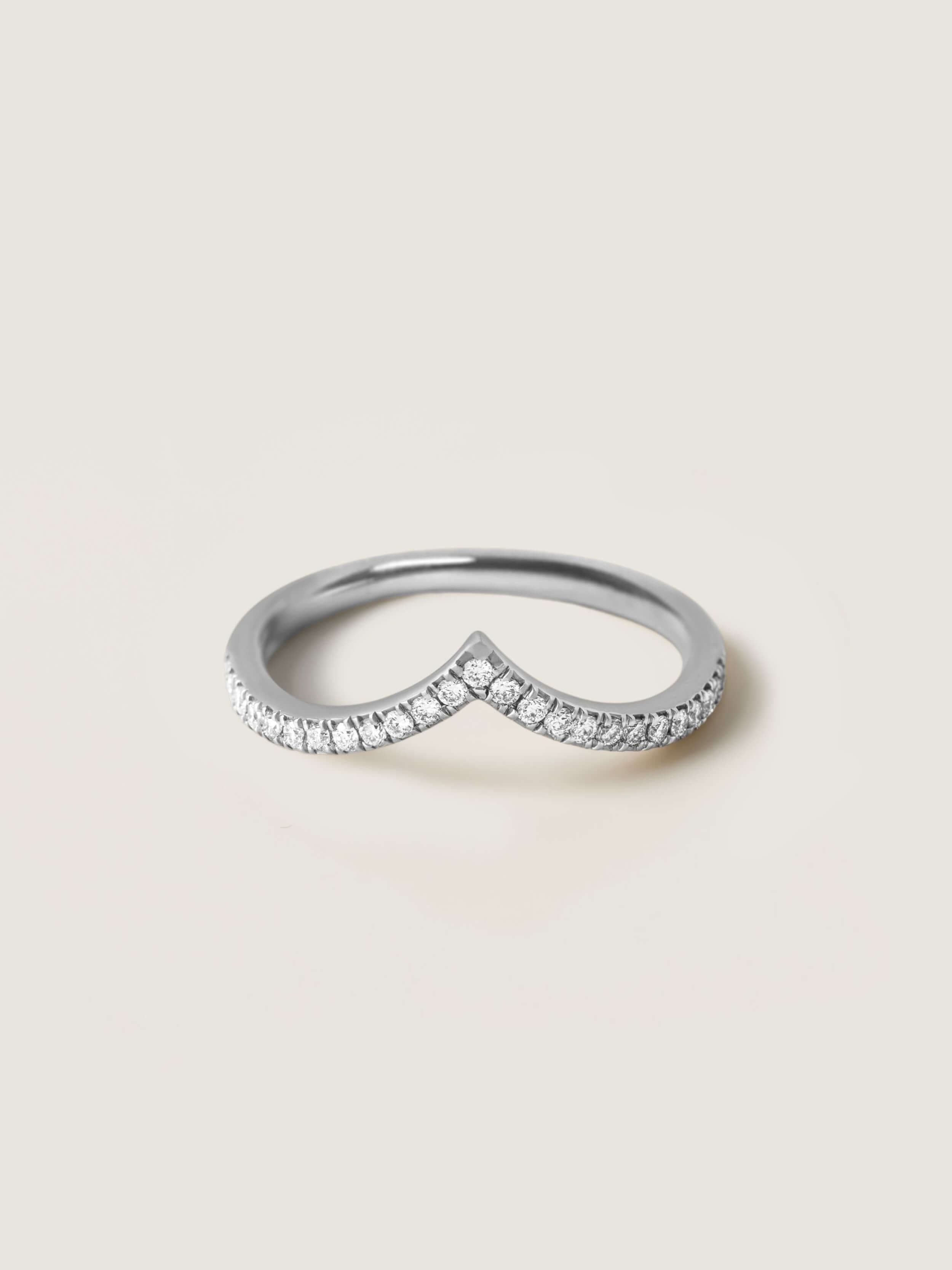Women's Symbol Pavé Ring in white gold