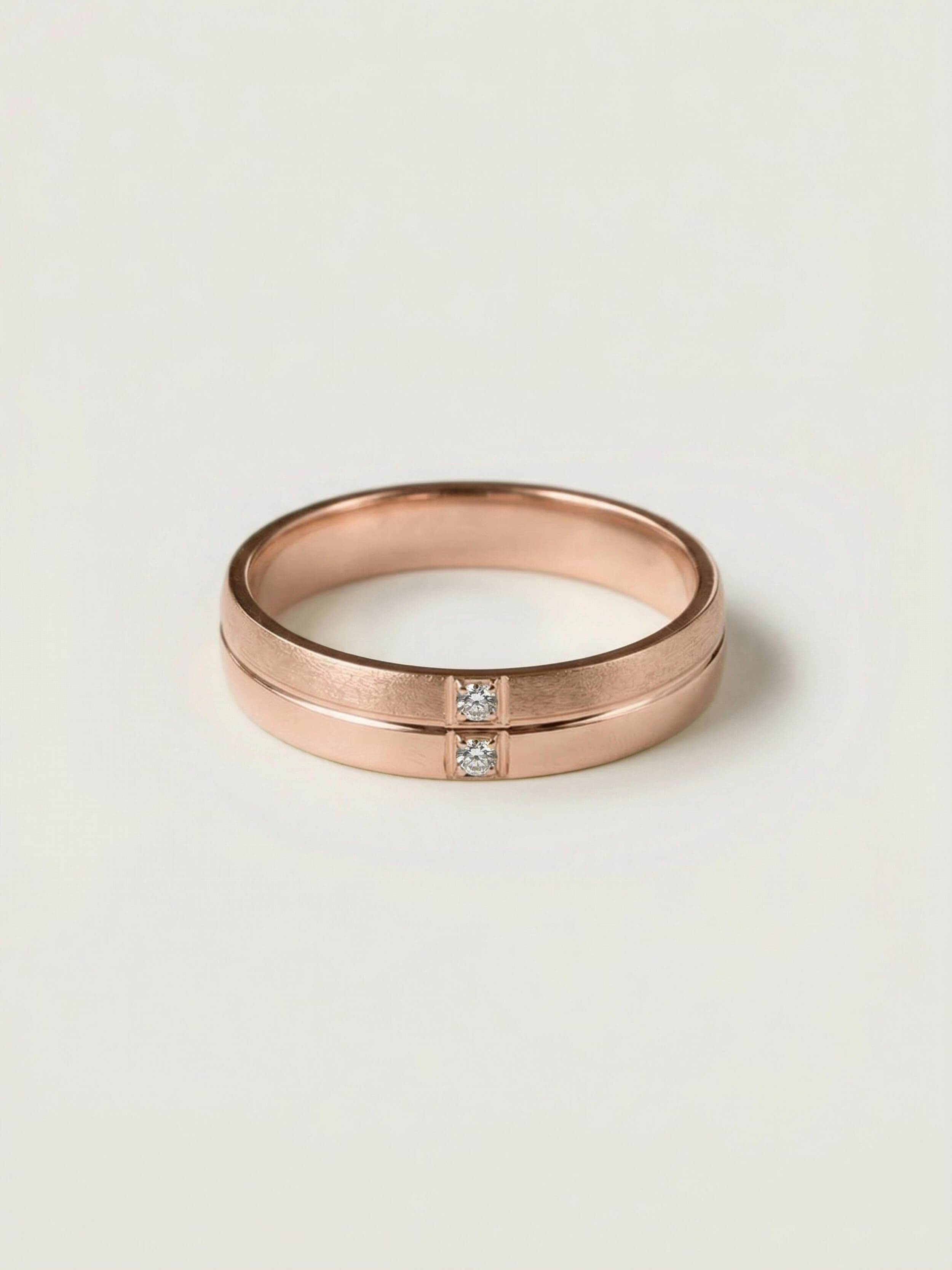 Stellar Relief Ring in Rose Gold